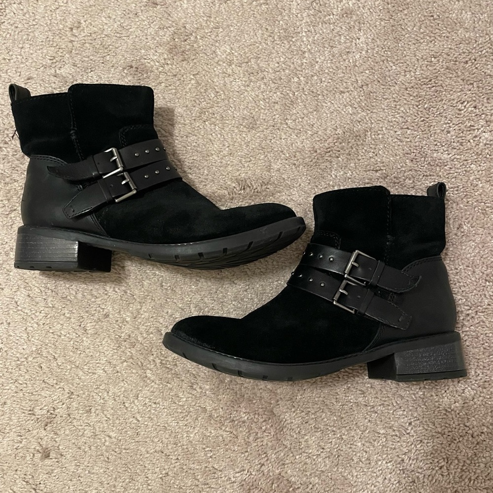Clarks black booties